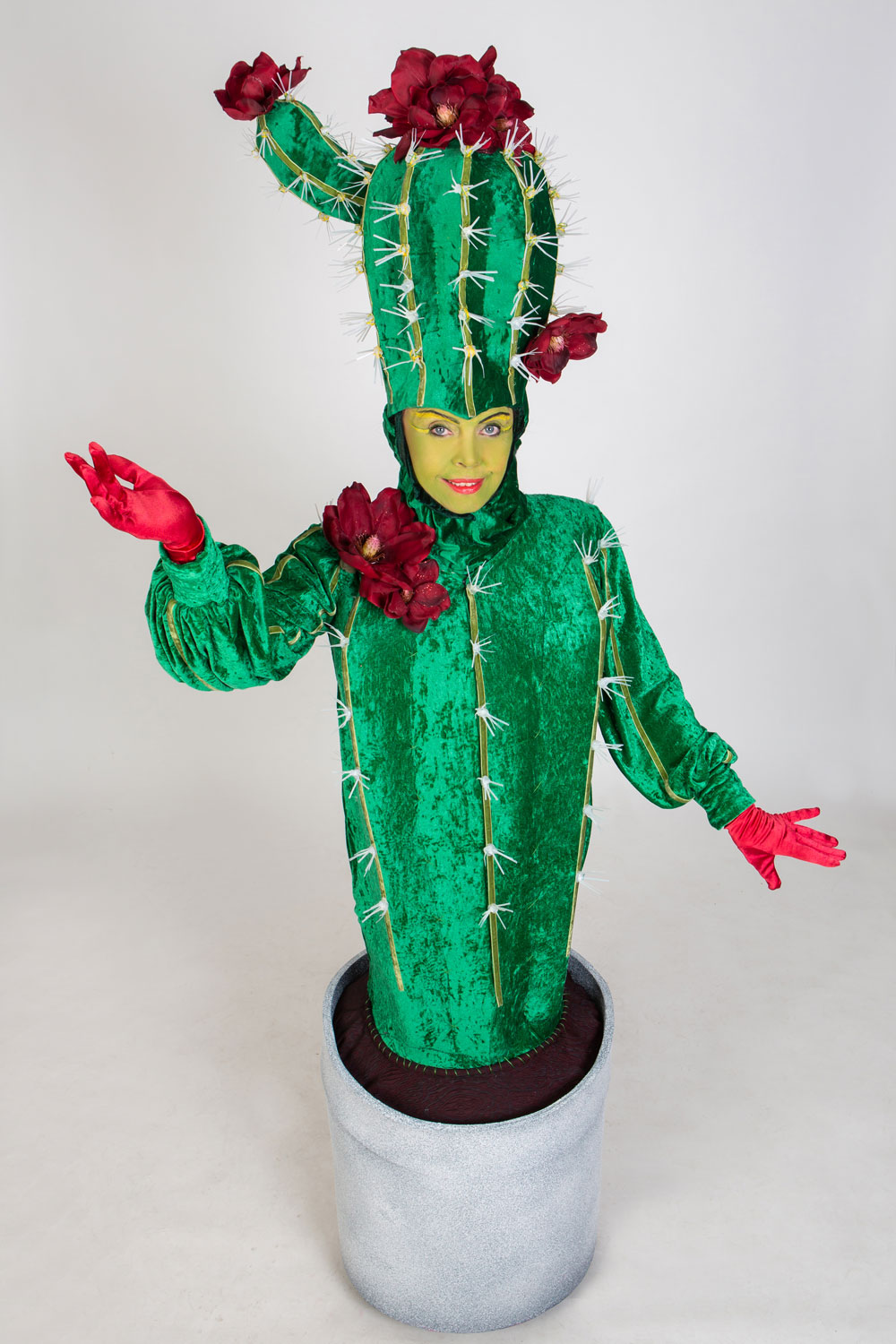 Maskottchen in Form einer riesigen grünen Kaktus - Kaktus-Kostüm